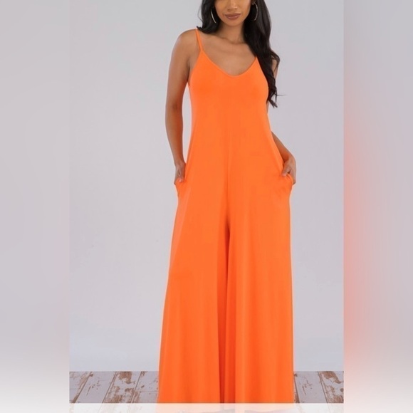 Turquoise or Neon Orange 🍊Jumpsuit. - Picture 3 of 4